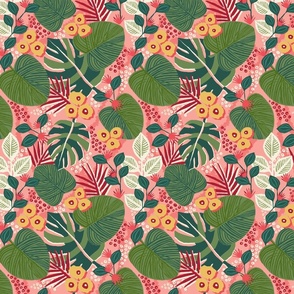 Tropical Floral - Coral - Medium