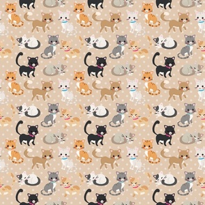 Cute Cat Pattern Brown - Small 6x6