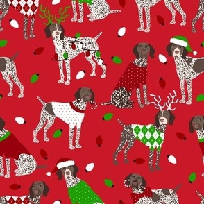 Christmas German Shorthaired Pointer Red