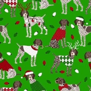 Christmas German Shorthaired Pointer Green
