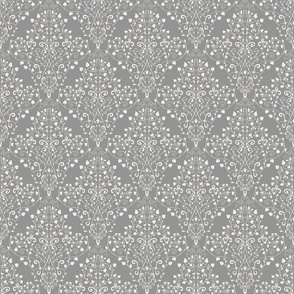 Art Nouveau Damask in Grey - Small 6x6