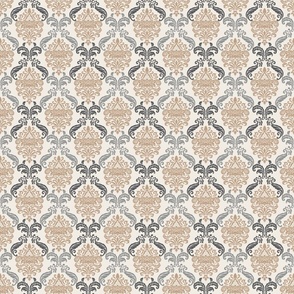 Neutral Floral Damask - Small 4x4