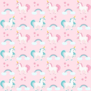 Pink Pastel Unicorns - Medium 6x6