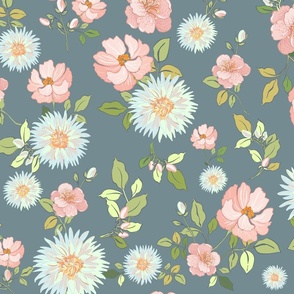 Amongst the Blossoms _Vintage Floral _gray