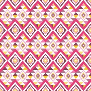 Boho Gem Geometric Aztec in Pink 6x6