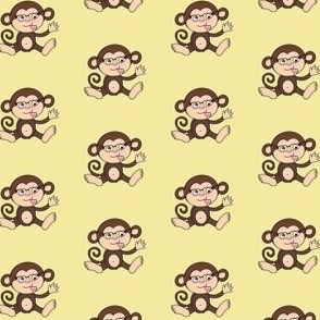 Wonky monkeys on yellow 