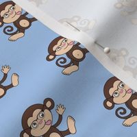 Wonky monkeys on blue