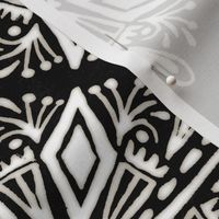 Olivia Rustic Diamond Tile White on Black - Large