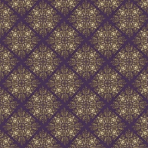 Olivia Rustic Diamond Tile Gold on Plum