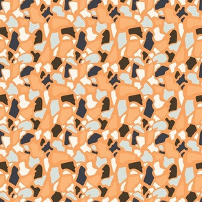 Abstract Orange Terrazzo Print 6x6