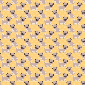 Cute Pugs in Yellow 6x6