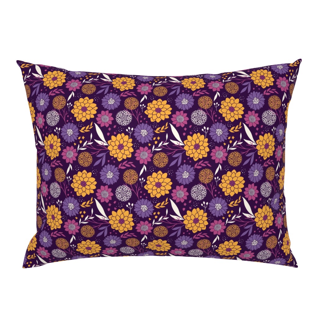 Dahlia Pattern in Purple and Yellow