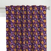 Dahlia Pattern in Purple and Yellow