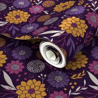 Dahlia Pattern in Purple and Yellow