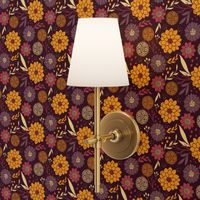 Dahlia Pattern in Purple and Yellow