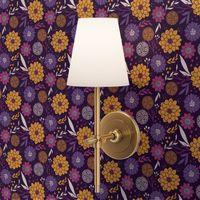 Dahlia Pattern in Purple and Yellow