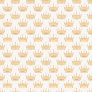 Crown Pattern - Orange and Cream 3x3