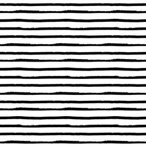 Black and White Thin Ink Stripes 6x6