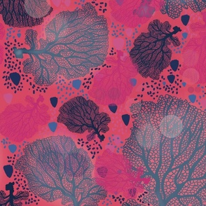Botanical coral on bright 