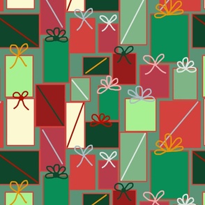 Christmas Presents with Bows and Ribbons