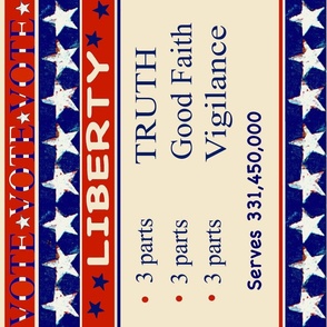 Recipe for LIBERTY - Tea Towel - Red White Blue - Design 13647790