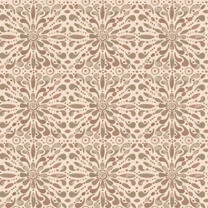 Moroccan Tile Pattern beige brown