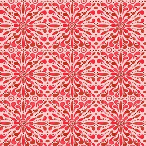Moroccan Tile Pattern Red Pink White