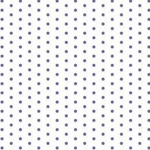 Very Peri purple eighth inch polka dot on white