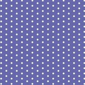 Eighth inch polka dot white on Very Peri purple
