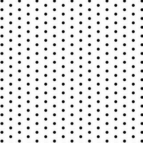 Black eighth inch polka dot on white