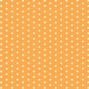 White eighth inch polka dot on orange