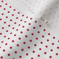 Red eighth inch polka dot on white