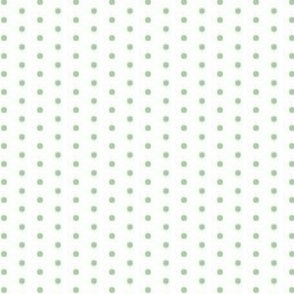 Light green eighth inch polka dot on white