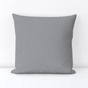 White eighth inch polka dot on Ultimate Gray