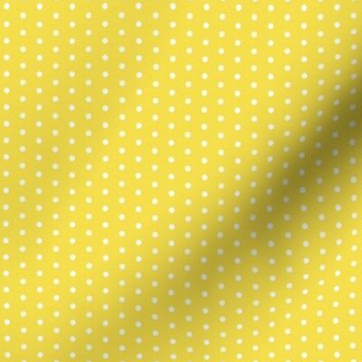 White eighth inch polka dot on Illuminating Yellow
