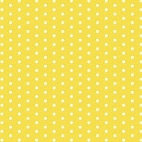 White eighth inch polka dot on Illuminating Yellow