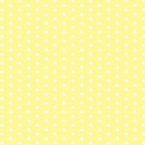 White eighth inch polka dot on yellow