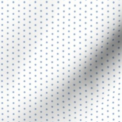 Sky blue on white eighth inch polka dot