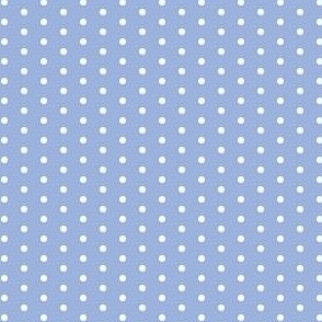 White on sky blue eighth inch polka dot