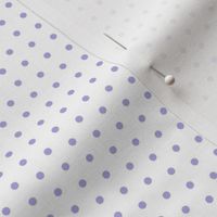 Lilac eighth inch polka dots on white