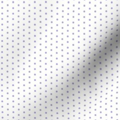 Lilac eighth inch polka dots on white