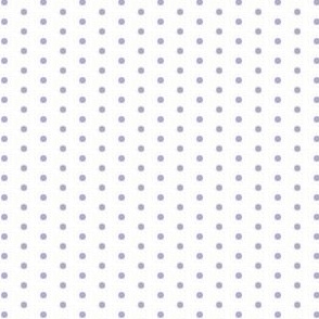 Lilac eighth inch polka dots on white