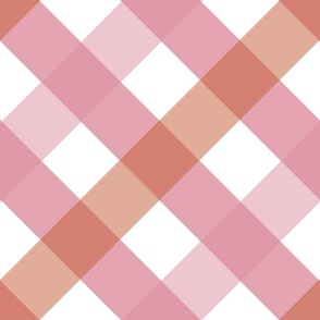 Giant Gingham Pink Orange