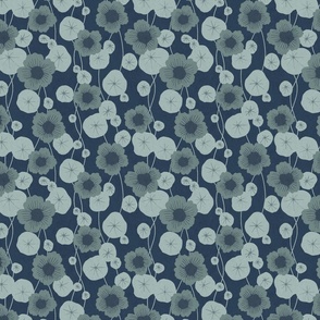 Nasturtium on Navy - Small Scale
