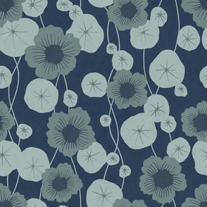 Nasturtium on Navy - Large Scale
