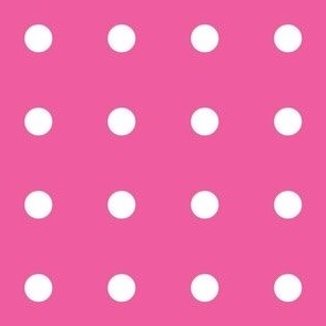 Regular white polka dot print on deep pink