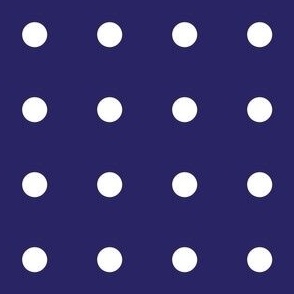 Regular white polka dot print on navy blue