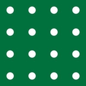 White grid polka dot on deep green