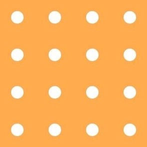 Regular white polka dot print on orange