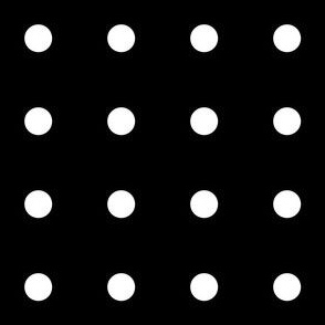 Monochrome black and white regular polka dot 